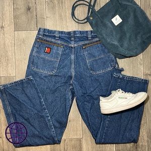 Vintage Wrangler Blue Carpenter Jeans | Size 36 X 34